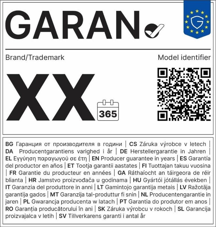 Muster des Garantielabels