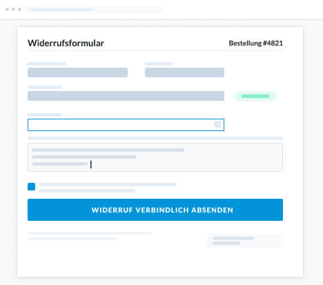 Schritt 2: Kunde füllt das Widerrufsformular aus